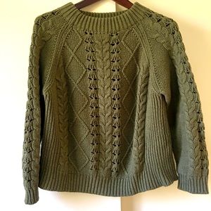 J Crew Cropped Cable knit Sweater